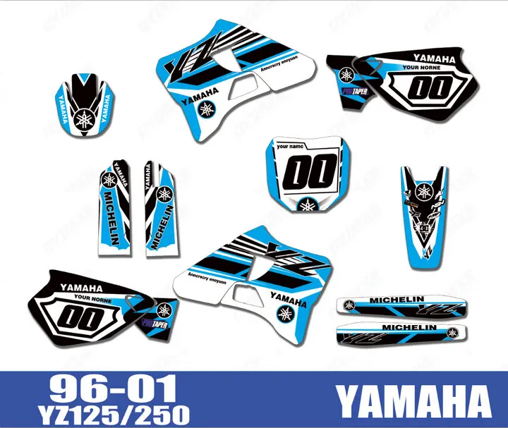 Графические Наклейки для мотоцикла и велосипеда деколи фона Yamaha YZ125 YZ250 YZ 125 250 1996 97