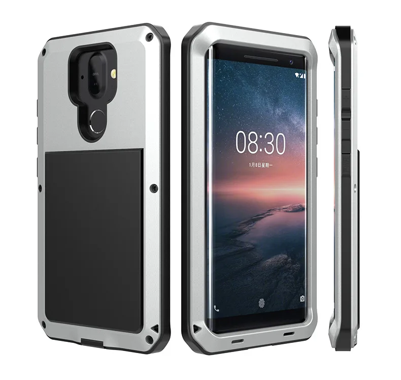 Роскошный Водонепроницаемый Алюминиевый металлический корпус Doom Armor для Nokia 8 Sirocco с полным покрытием Coque 360 ударопрочный