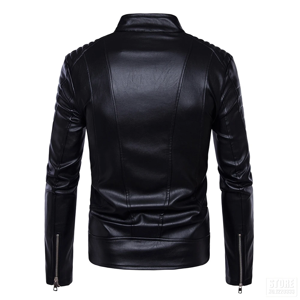 HEROBIKER мотоциклетная куртка Мужская винтажная ретро куртка из искусственной кожи Панк Классическая теплая Мотоциклетная Куртка Мото тонкая байкерская куртка
