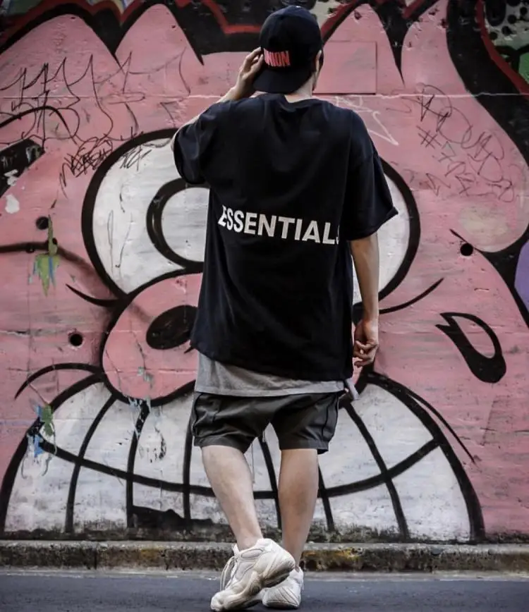 QoolXCWear Мужская/женская футболка kanye west fog, свободная, ovesized, высокая, уличная, базовая, хип-хоп, хлопковая футболка, Топы, футболка