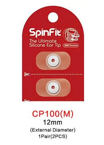 1 пара(2 шт.) Оригинальные наушники SpinFit CP100 CP800, патентованный силиконовый наушник, инновационная технология, наушник - Цвет: CP100 M