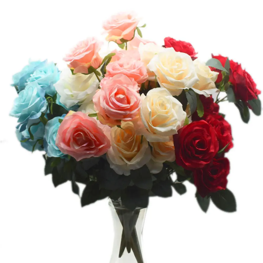 Искусственные Шелковые французские розы цветочный букет с искусственными