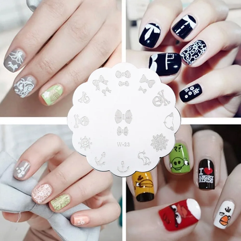 Шаблон для штамповки ногтей классический дизайн Цветочный трафарет пластины 100