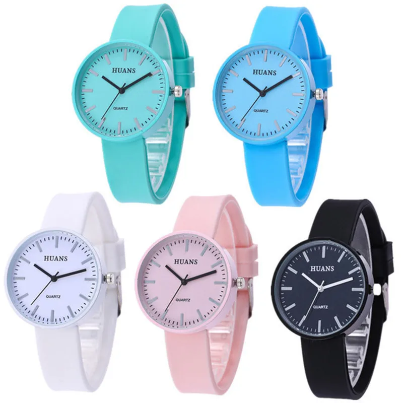 Женские часы модные простые Силиконовые кварцевые женские повседневные цветные