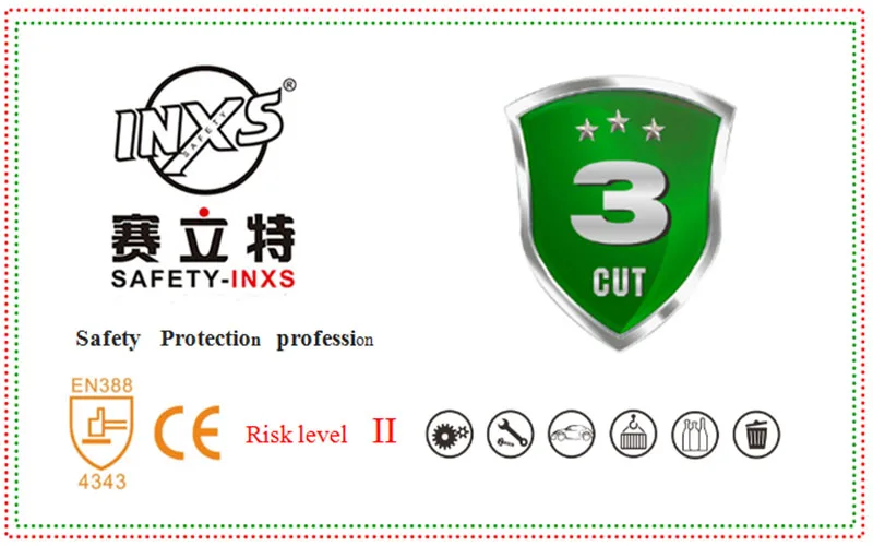 SAFETY INXS перчатки с защитой от порезов пеньковый серый BladeX guantes Corte большой ярдов 3 волокна Вязание промышленные перчатки Механика безопасности
