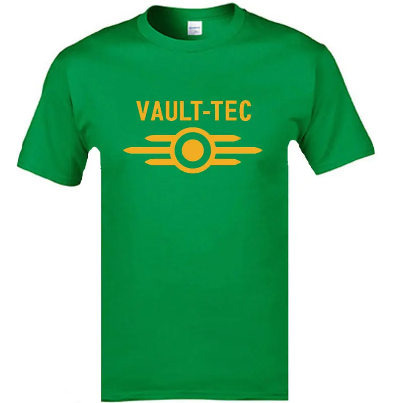 Новые летние футболки с логотипом vedle Tec для игр и видеоигр Fallout 2 3 4, мужские классические повседневные хлопковые футболки homme - Цвет: green and yellow