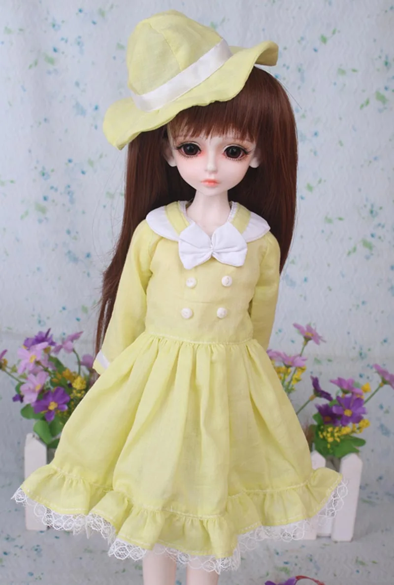 Новое поступление 1/3 1/4 1/6 BJD Кукла SD одежда желтое платье DIY для девочек подарок на