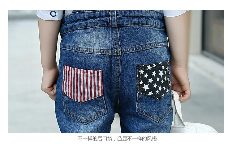 2018 флаг со вставками для девочек джинсовые комбинезоны детская одежда