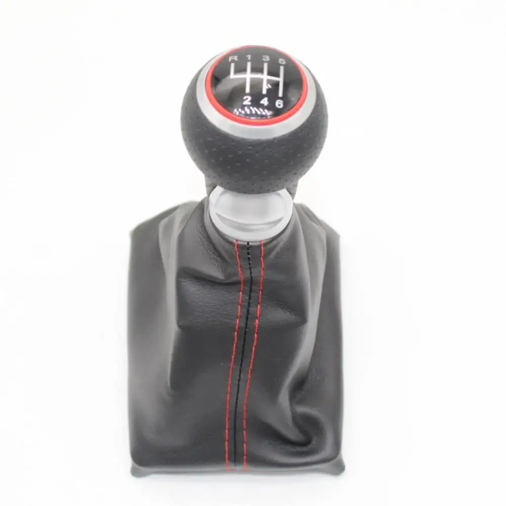 6 Speed Для Audi A6 C6 2004 2005 2006 2007 2008 2009 2010 2011 2012 Новые 5 шт/упаковка/6 Скорость автомобильная ручка переключения передач с настоящая кожаная ручка - Название цвета: 6 Speed