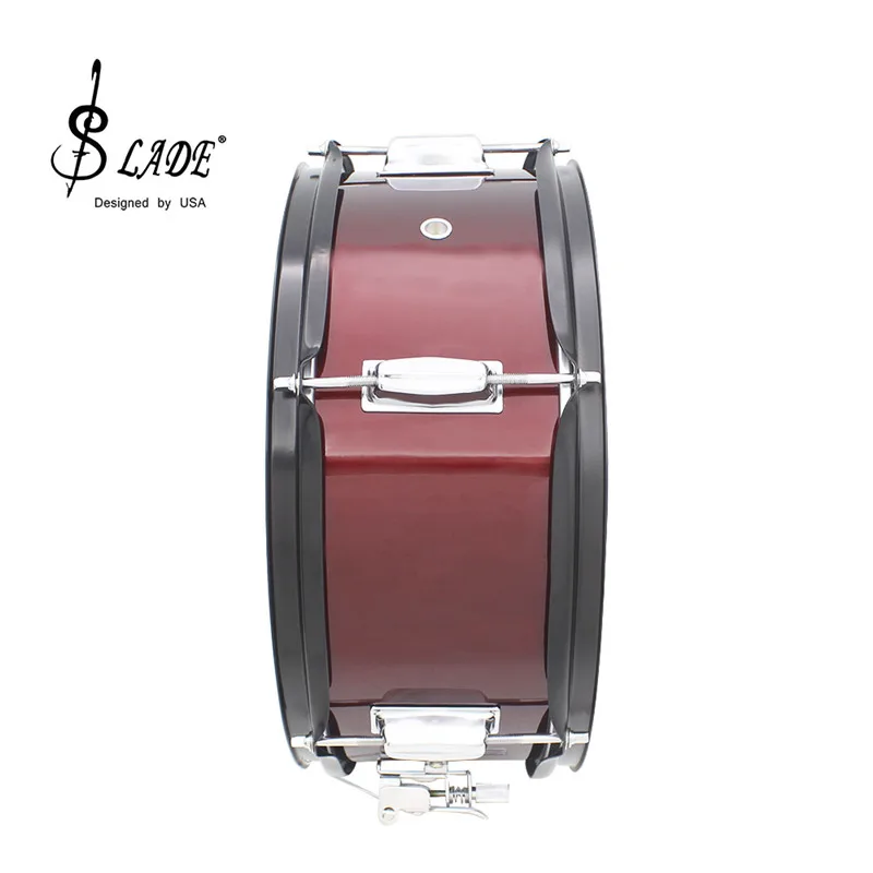 Высокое качество 14 дюймов Snare барабанная головка профессиональная Snare барабанная головка с барабанной палкой барабанный ключ ремень для студенческой группы - Цвет: Бургундия