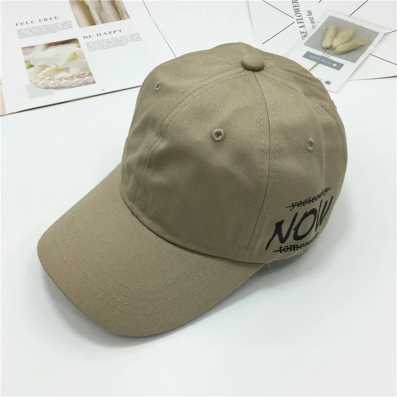Khaki MOFAN019 Летняя Повседневная хлопковая бейсболка для взрослых, Женская однотонная бейсболка с буквенным принтом для папы, бейсболки хип-хоп Gorros фиолетовая шляпа для гольфа - Цвет: Khaki
