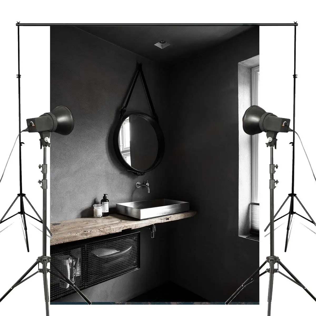 

Retro Photography Background Backdrop Black White Studio Props Wall 150x220cm