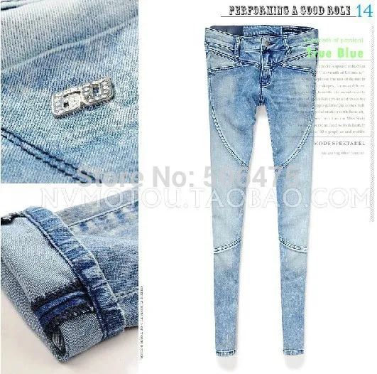 2014 autumn Women's jeans Fashion brand casual denim skinny high quality washed feet pencil women's pants Free shipping |