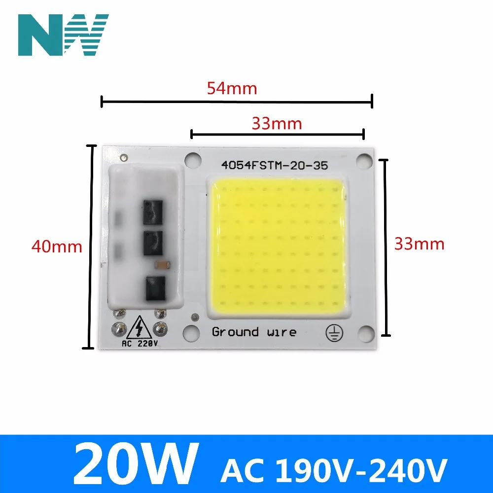 

1 шт. 20 Вт Ac220V интегрированная Cob Светодиодная лампа чип умный Ic драйвер люменов для Diy прожектор