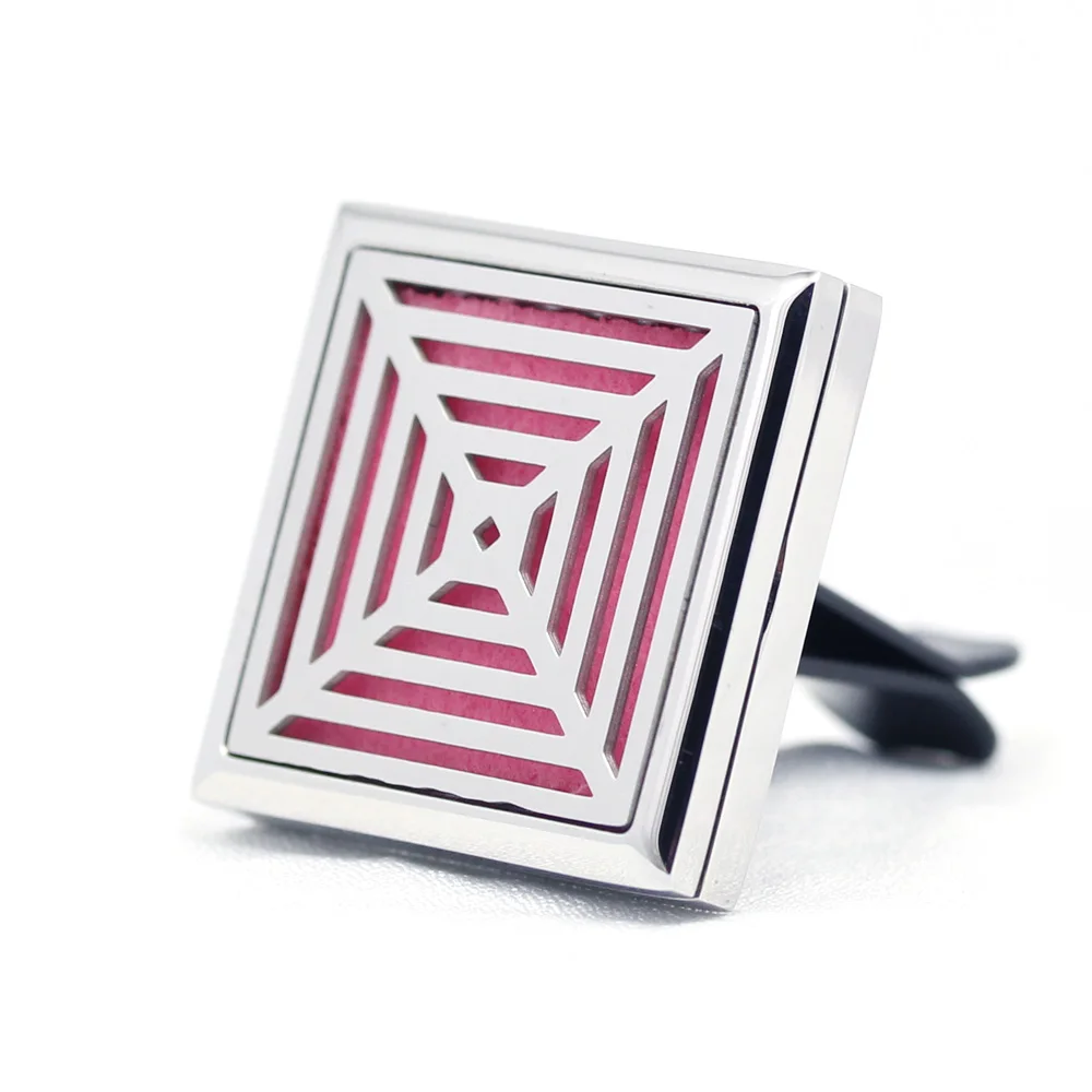 

30mm Stainless Steel Square Design car aromatherapy essential oil diffuser vent clip
