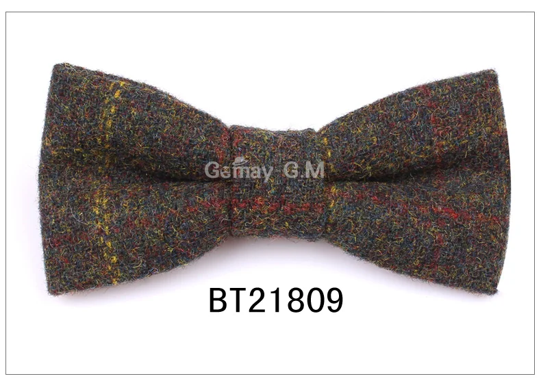 BT21809 Новые шерстяные галстуки-бабочки для мужчин, модные регулируемые шерстяные галстуки-бабочки для свадьбы, вечеринки, жениха, бабочки, взрослые клетчатые галстуки-бабочки - Цвет: BT21809