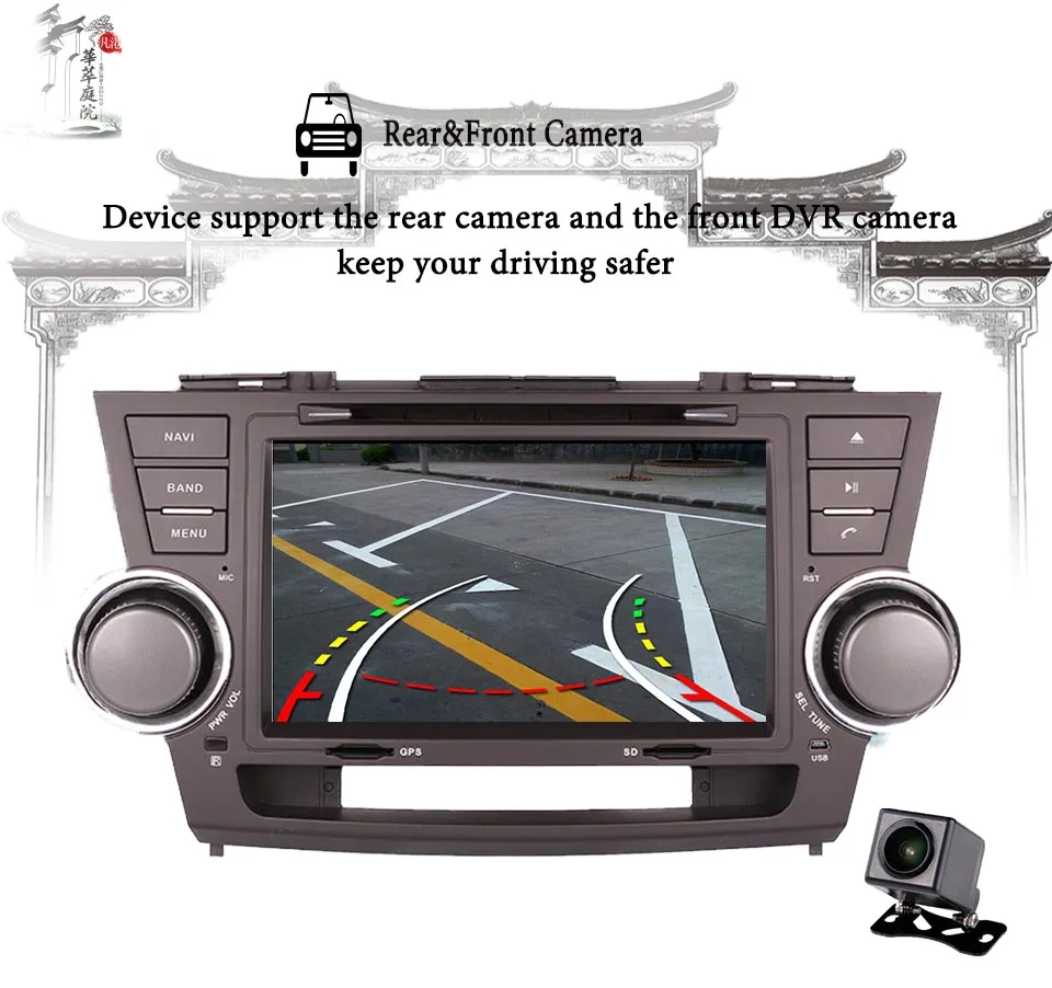 8 &quotIPS Android 9 0 4G Ram автомобильный dvd видео ПК планшет GPS Navi для Toyota Highlander 2008 2013 с 4g wifi bt
