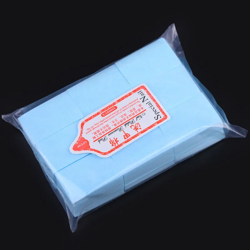 Blue 600 шт Горячая 4 Цветной Гель-лак для ногтей очищающие салфетки хлопок чистая жидкость для снятия геля колодки Маникюр Инструмент для ногтей - Цвет: Blue
