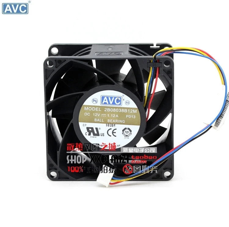 Оптовая продажа оригинальный вентилятор 8 см для AVC 2B08038B12M 8038 1.12A 12 В ШИМ контроль