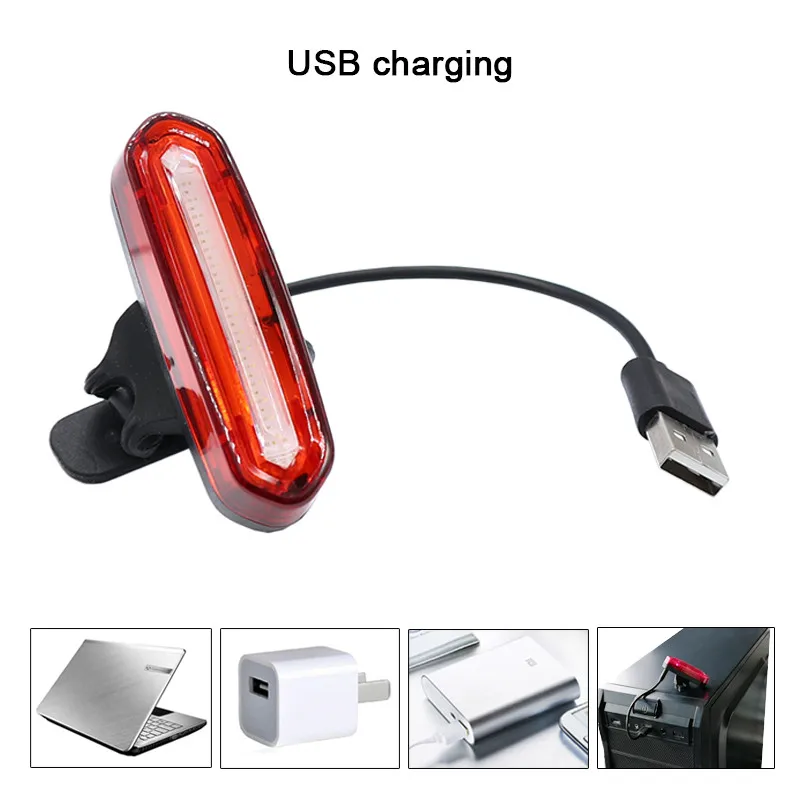 Велосипед задний фонарь USB Перезаряжаемые для MTB велосипеда дороги задних свет Водонепроницаемый ночного Велоспорт безопасности предупреждение светодиодный светильник TL2251