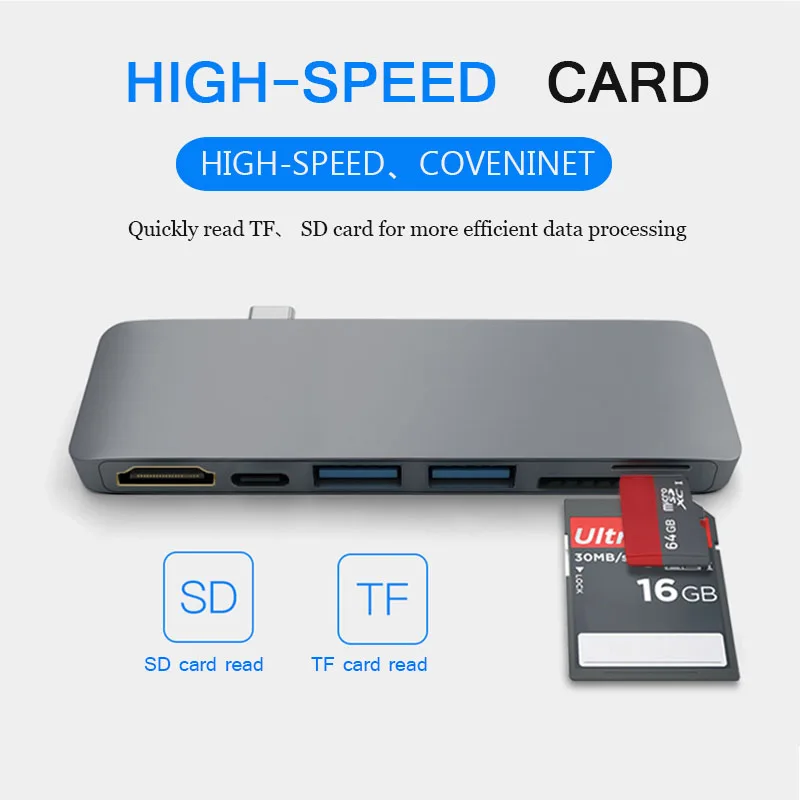 Usb-концентратор для Macbook Pro USB C концентратор 3 0 HDMI Тип разветвитель адаптер TF Micro SD