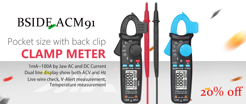 Mastech MS2109A Автоматический диапазон цифровой AC DC токовые клещи мультиметр Гц темп Емкость тестер с NCV детектор