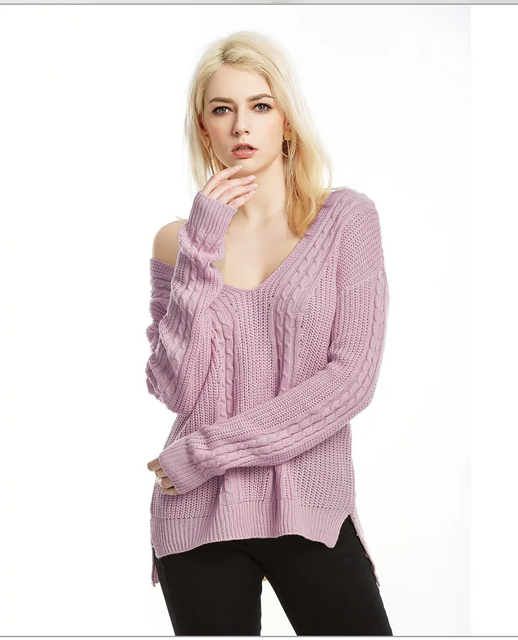 2018 новый осенне-зимний свитер женский круглый вырез свободные свитера