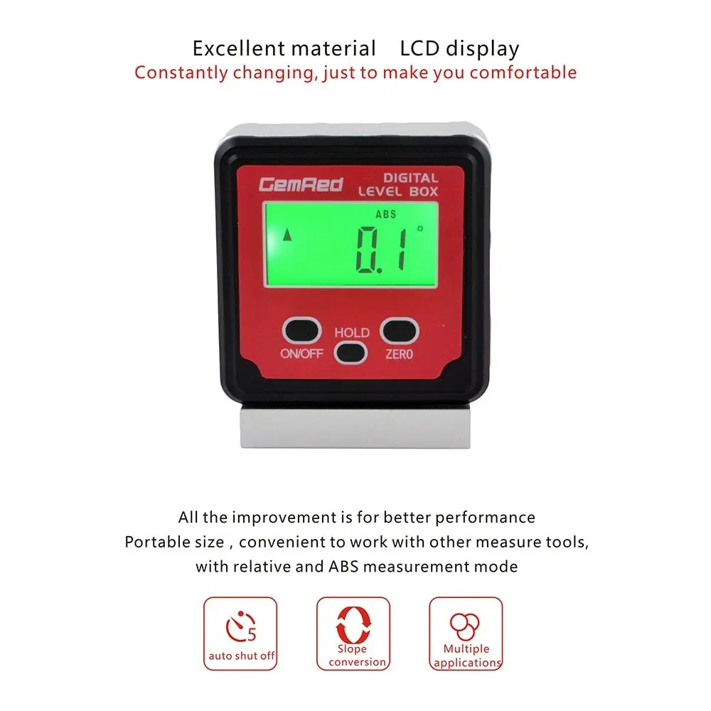 

Portable Digital protractor angle finder level box inclinometer angle measuring tool with magnetic V base