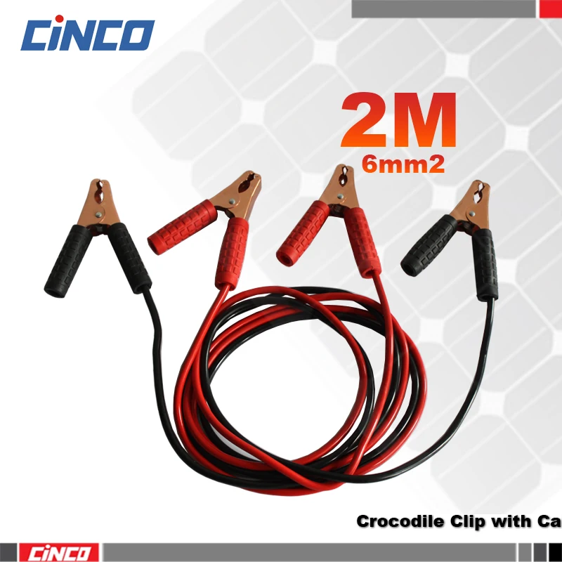 Зажим типа крокодил 6 мм2 медный провод 2 м двухсторонние зажимы система солнечной