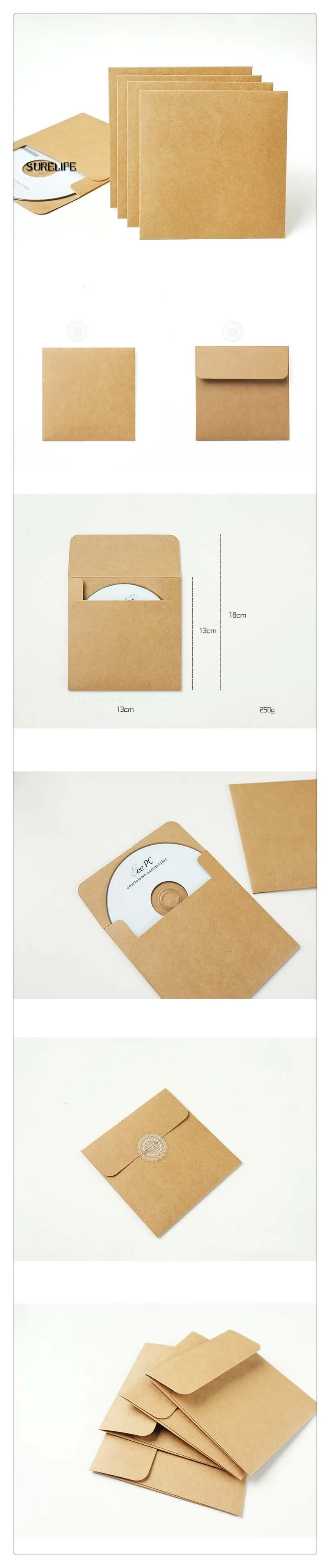 50/100 шт крафт-бумага CD рукав диски DVD упаковка сумка коробка розничная CD Чехол Держатель Конверт для Свадебная вечеринка