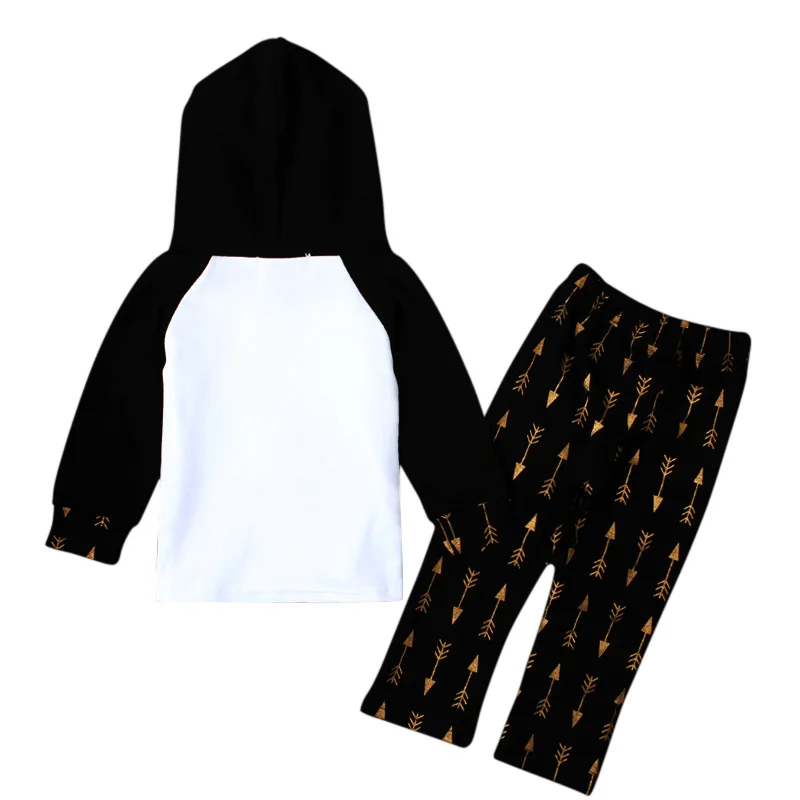 Fashion Children Sports Suits Girls Boys Hooded Coat + Pants Arrow Printed Kids Sportswear Spring Autumn Baby Clothing Sets | Детская