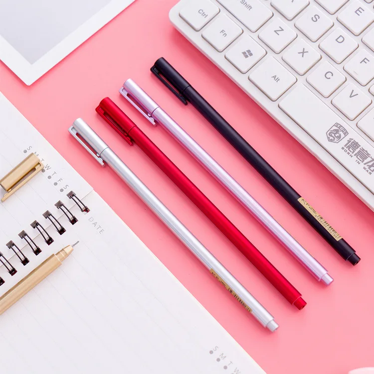 Kup 50 Sztuk Koreański Kreatywny Szkolne Materiały Papiernicze Imitacja Metalu Pióro Neutralne Wody Czarny Cienkopis Pisak Do Kaligrafii Materiały Biurowe