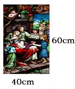 006 40cm by 60cm На заказ оконная пленка Европейская многоцветная Ретро статическая пленка Иисус церковь индивидуальный гардероб дверь стекло цветная пленка матовая - Цвет: 006 40cm by 60cm