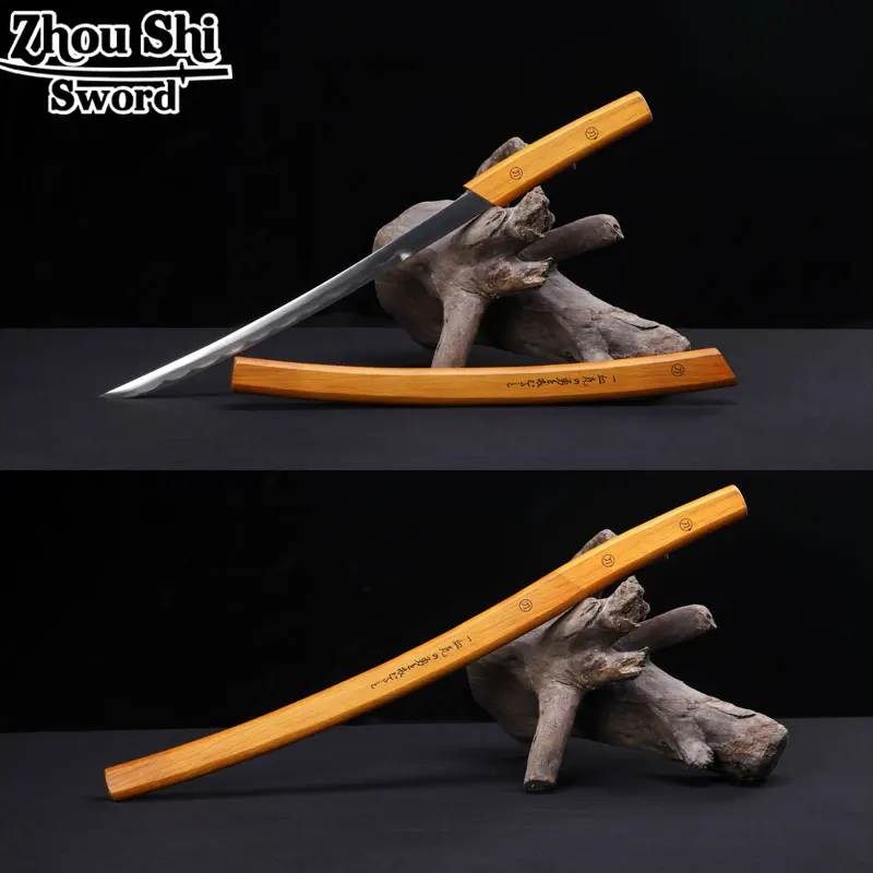New Katana Sword Samurai sword Handmade Metal steel Solid wood yellow scabbard Home decorations sword