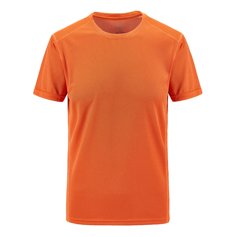 men orange Tutuptu новые летние мужские быстросохнущие футболки уличные спортивные рукава короткие Однотонные эластичные футболки 8XL - Цвет: men orange