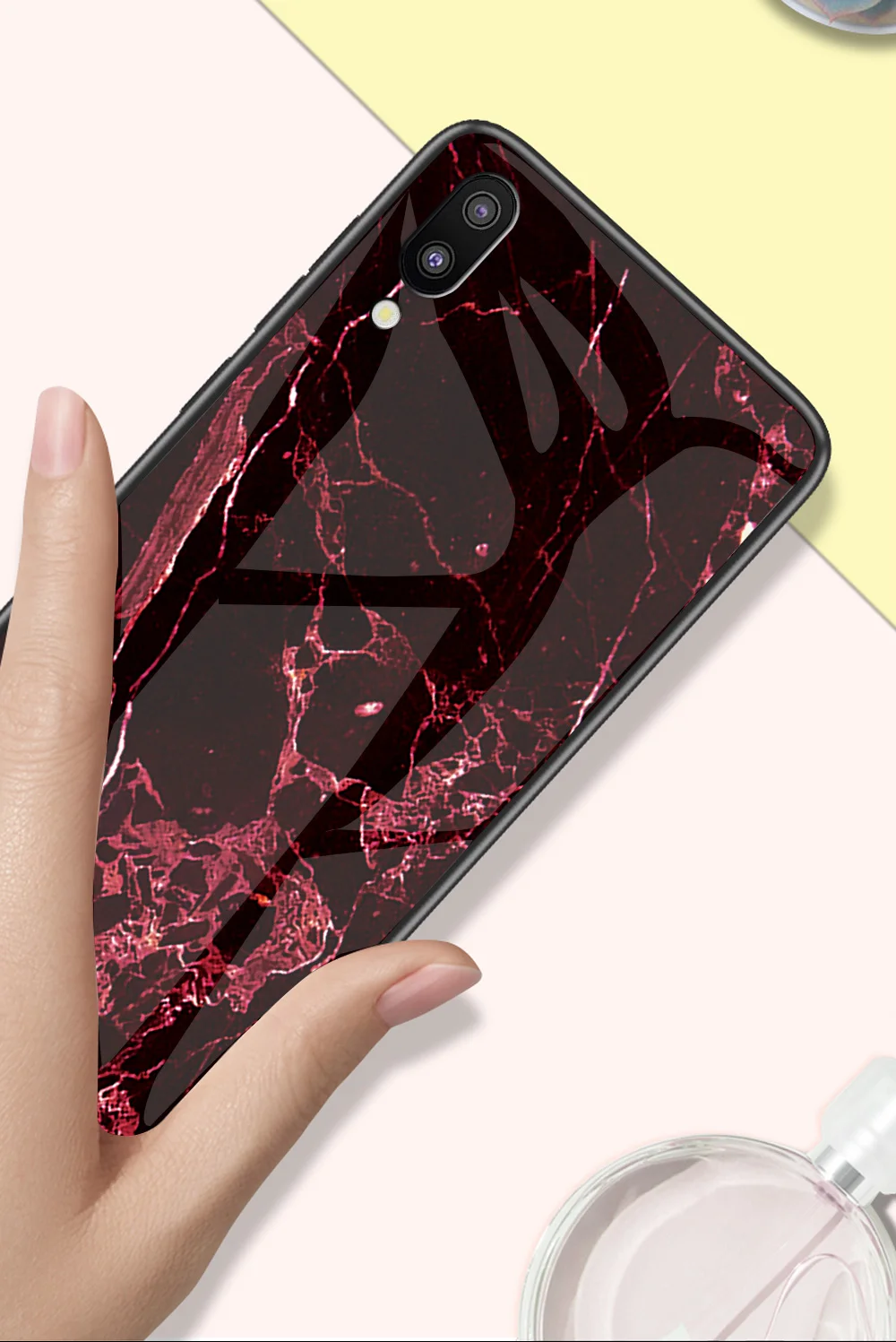 Для samsung Galaxy A50 чехол Мраморное зерно закаленное стекло градиент защитный чехол на заднюю панель для samsung A10 A20 A30 A40 A60 A70
