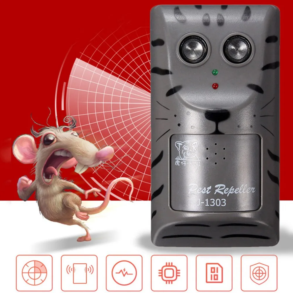 Practical Design Household Double Head Electronic Ultrasonic Pest Control Repeller Mouse Insect Rodent Tool | Дом и сад