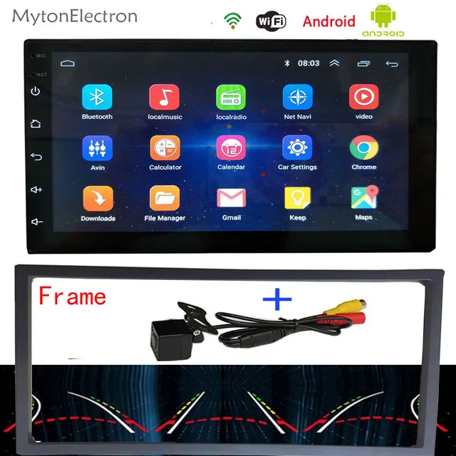 With Dynamic Cam 2DIN 7 дюймов Android Сенсорный автомобильный мультимедийный плеер Bluetooth gps WiFi навигатор интеллектуальная динамическая камера для Toyata Volkswagen - Размер экрана, дюймов: With Dynamic Cam