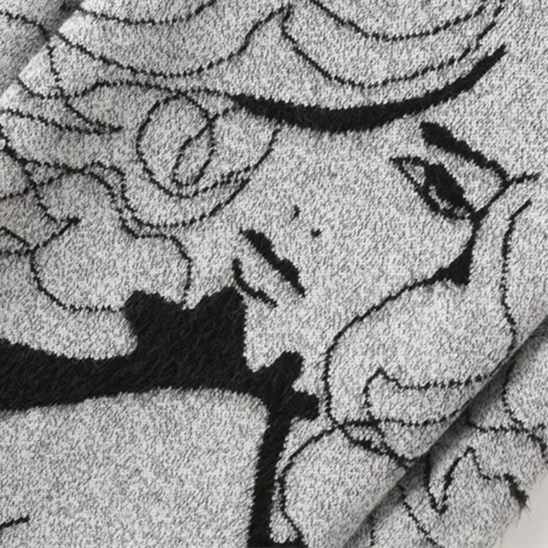 Весенняя Новинка 2020 Женский Длинный трикотажный кардиган с изображением