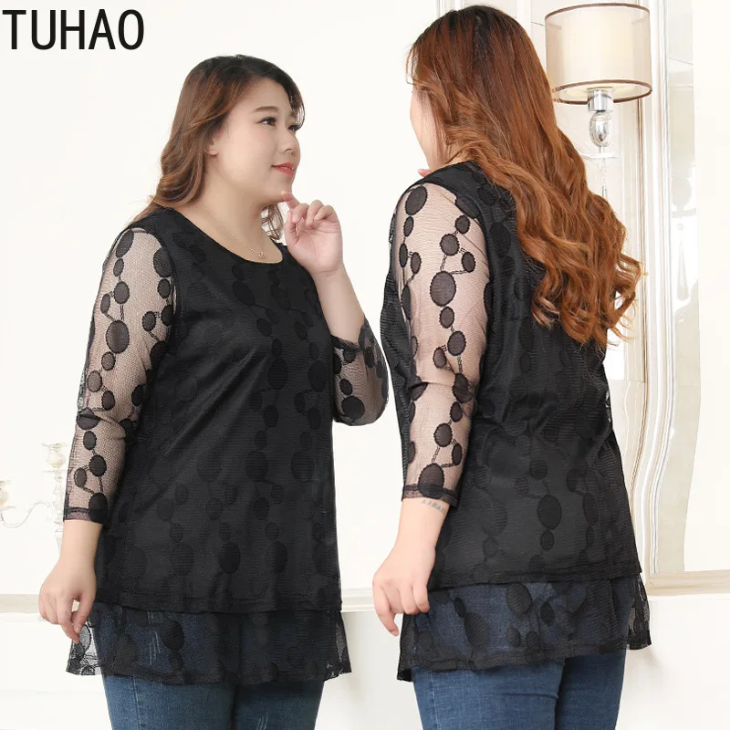 Женская блузка в горошек с оборками 10XL 8XL 6XL | одежда
