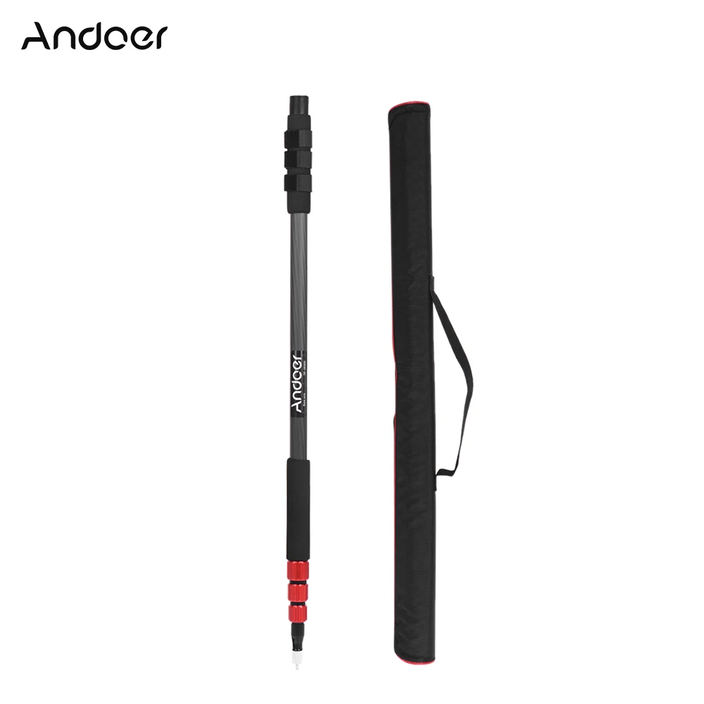 

Andoer TP-3000C Professional Microphone Pole Carbon Fiber 4-Section Handheld Recording Grip Support Flash Microphone Holder