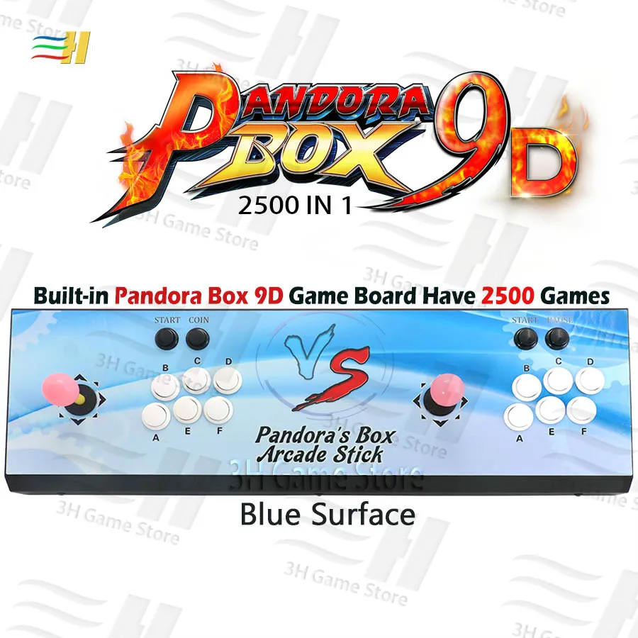 Встроенный ящик Pandora 9d 2500 В 1 аркадная игровая консоль поддержка 3P 4P игры usb можно подключить геймпад подключи и играй Поддержка 3d игры