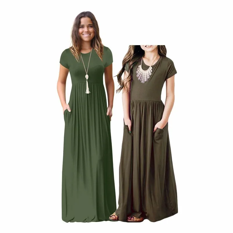 Ali1101A LILIGIRL/длинные платья для мамы и дочки; Новинка года; летнее пляжное платье для девочек; vestido; Одинаковая одежда для семьи «Мама и я»; комплекты одежды - Цвет: Ali1101A