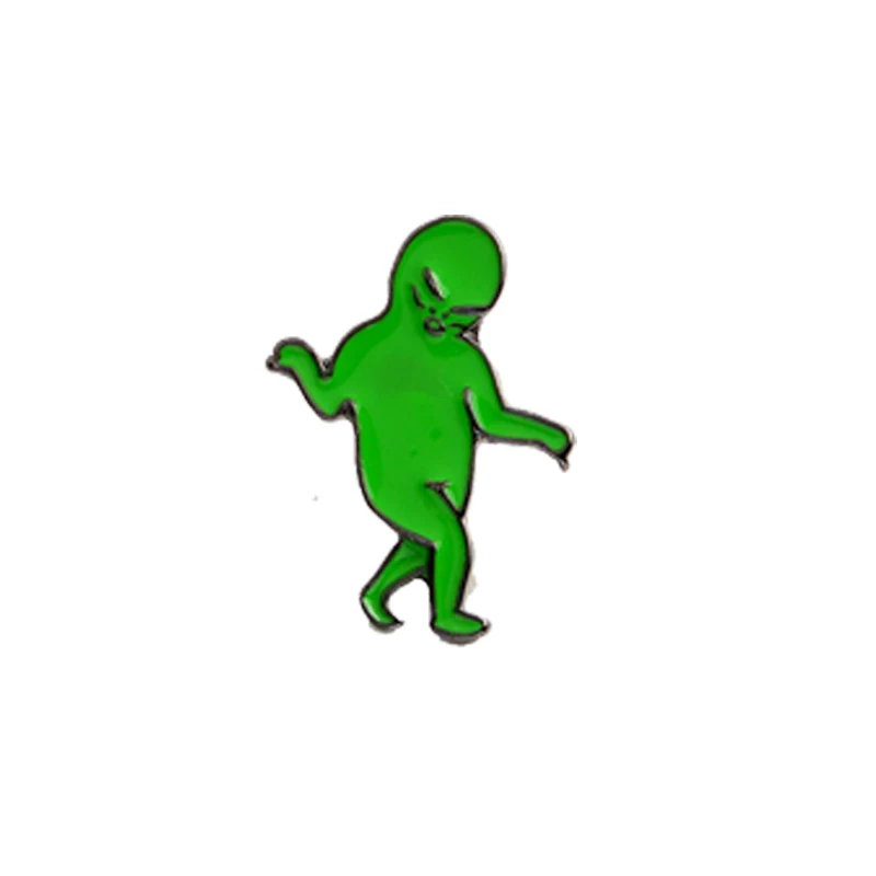 Alien-2 Qihe ювелирные изделия чужеродные и НЛО эмаль коллекция булавок космическое пространство нагрудные булавки зеленый инопланетянин значки броши для гиков/его/ее - Окраска металла: Alien-2