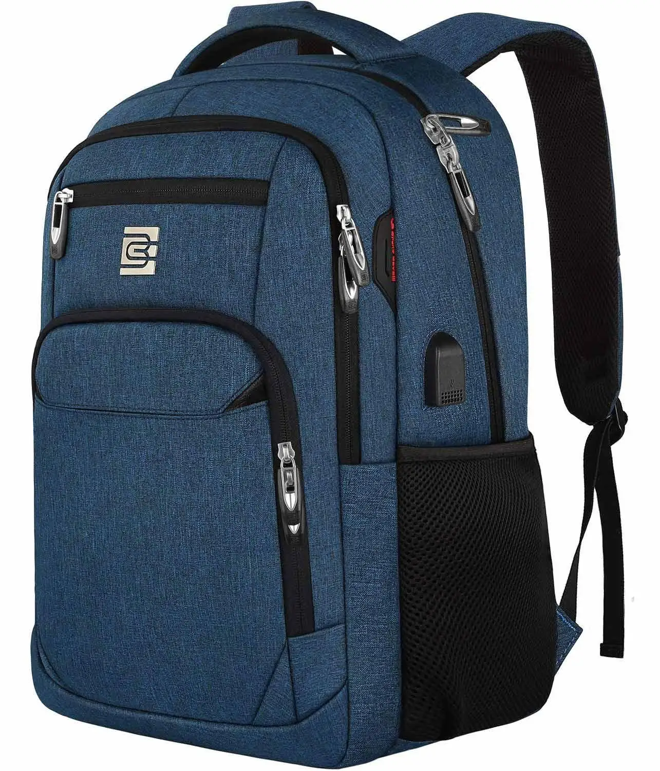 Blue 15,6 дюймовый Мужской и женский рюкзак для ноутбука, рюкзак для путешествий с защитой от кражи, тонкий прочный usb-порт для зарядки, рюкзак для колледжа, школьная сумка для компьютера - Цвет: Blue
