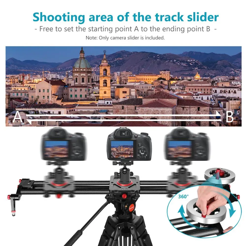 Neewer Camera Slider Видеодорожка Dolly Rail Стабилизатор маховика Противовес с легкими