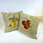 Наволочка для подушки, 4 шт., с изображением желтых фруктов, лимон, апельсин, помидоры, наволочка для подушки, декоративные подушки из хлопка и льна