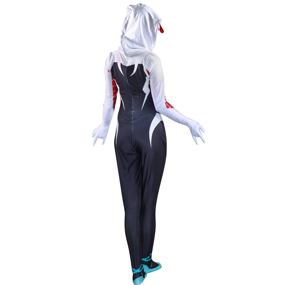 Аниме Гвен Стейси Человек паук косплей 3D женский супергерой zentai боди костюм