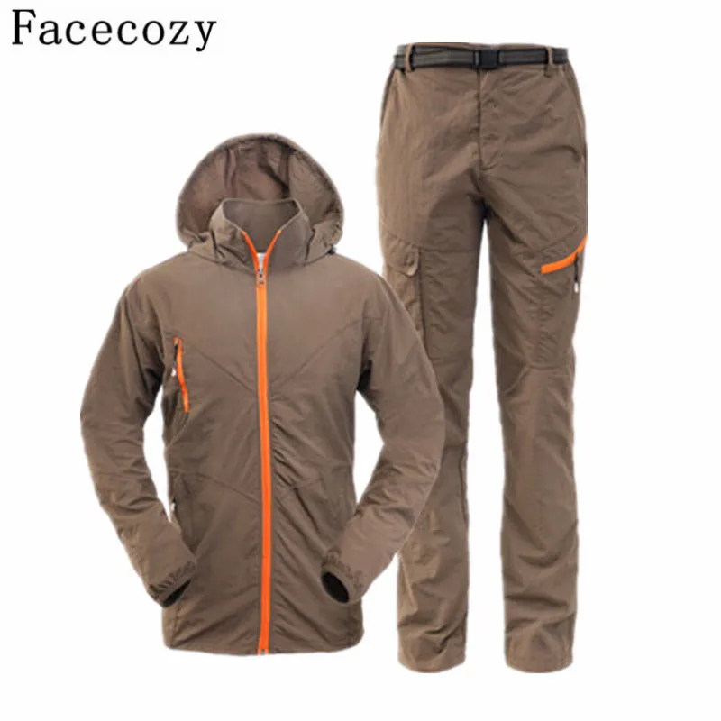 Facecozy Женская и мужская летняя уличная рубашка + брюки быстросохнущая дышащая