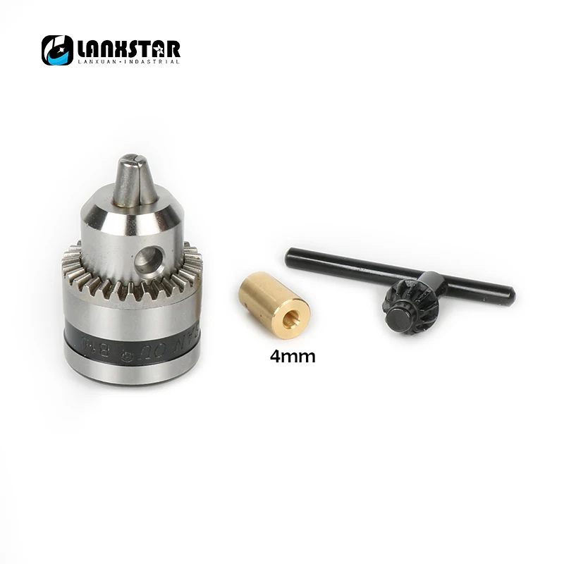 B10 Chuck 4MM Sleeve Lanxstar B10 Micro Motor Tapered Chuck With Casing And Motor Shaft3.17mm 4mm 5mm 6mm 6.35mm 7mm /8mm Power Tool Clamping 0.6-6mm - Цвет: B10 Chuck 4MM Sleeve